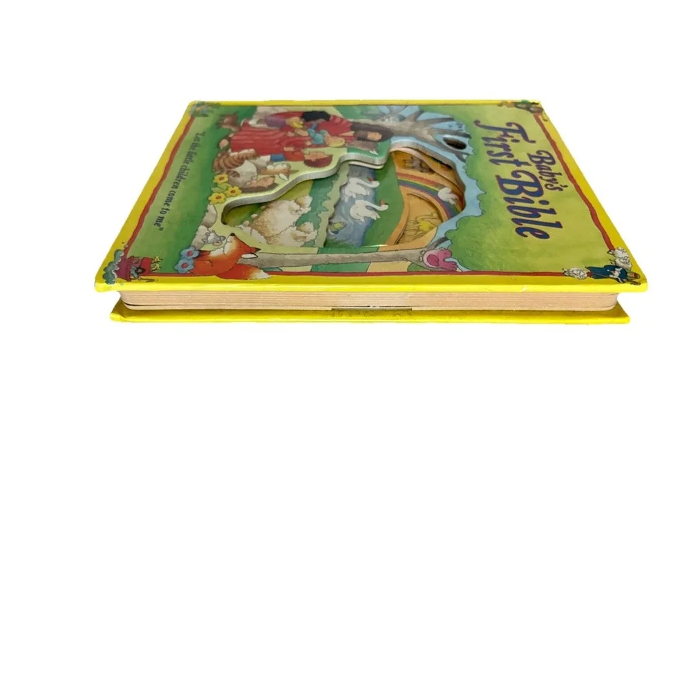 Baby's First Bible Catholic Board Book Peek Trough Windows Carry Handle Vintage